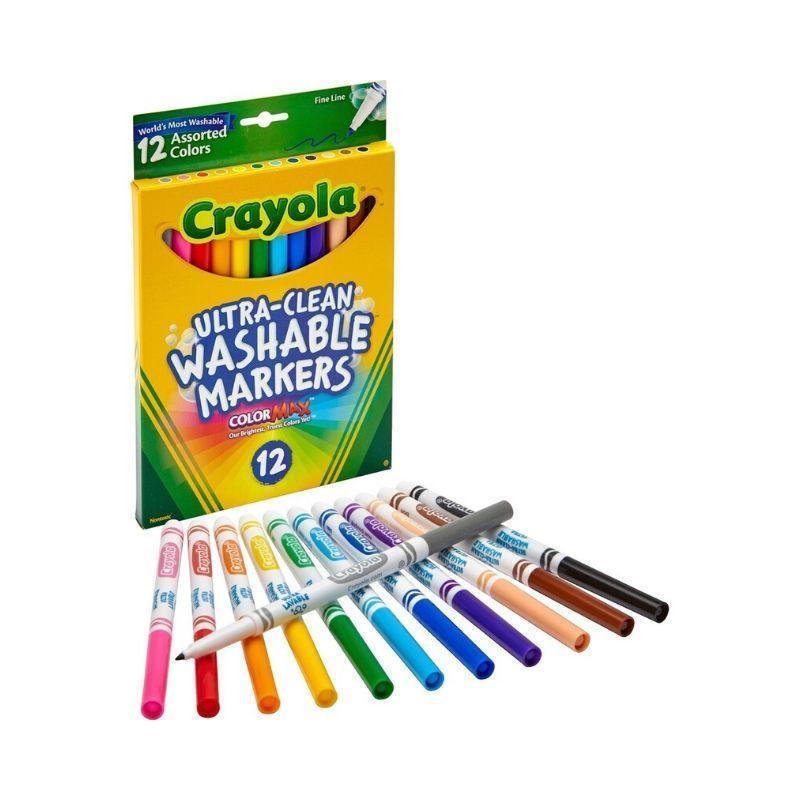  Crayola Marcadores lavables de 8 quilates, punta fina de  colores llamativos : Arte y Manualidades
