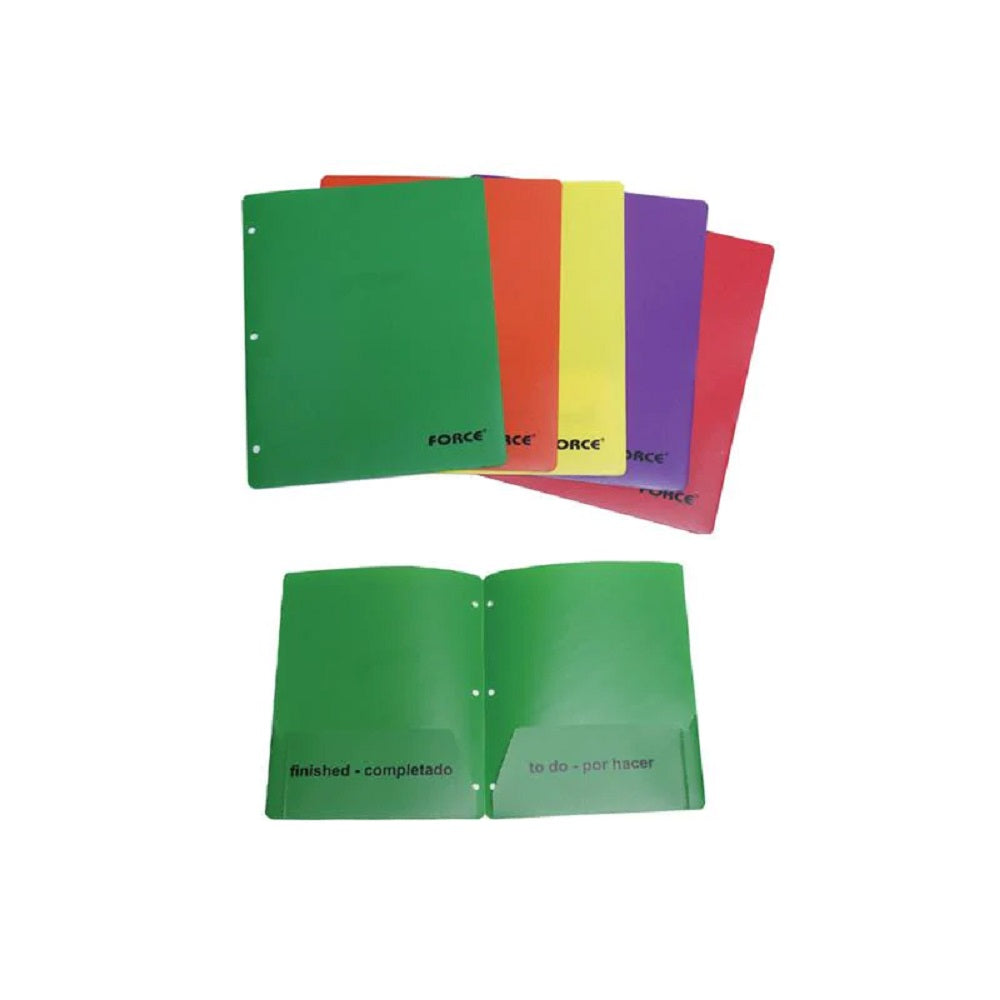 Folders Force Basic Doble Bolsillo Colores/S 10 Und