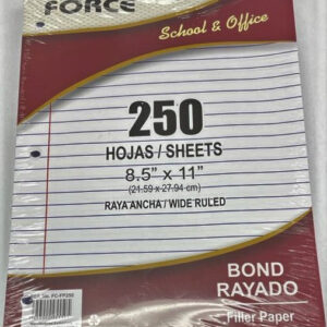 Bond Rayado Force 8.5"X11" (3-Huecos)(250H)