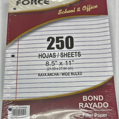 Bond Rayado Force 8.5"X11" (3-Huecos)(250H)