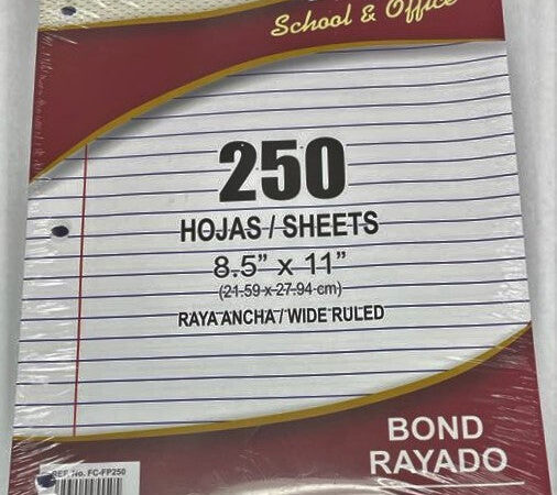 Bond Rayado Force 8.5"X11" (3-Huecos)(250H)