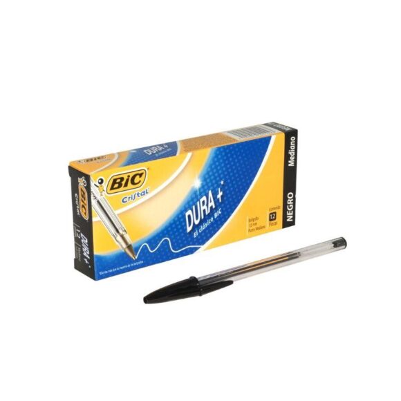 Pluma BIC Cristal Punta Media Negra 12 und