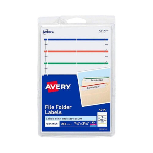 Etiquetas para Folders Colores Surtidos 11/16 X 3 7/16" 252 Und