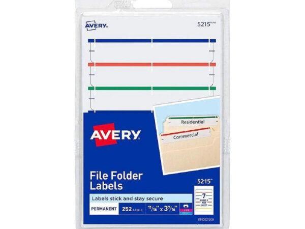 Etiquetas para Folders Colores Surtidos 11/16 X 3 7/16" 252 Und