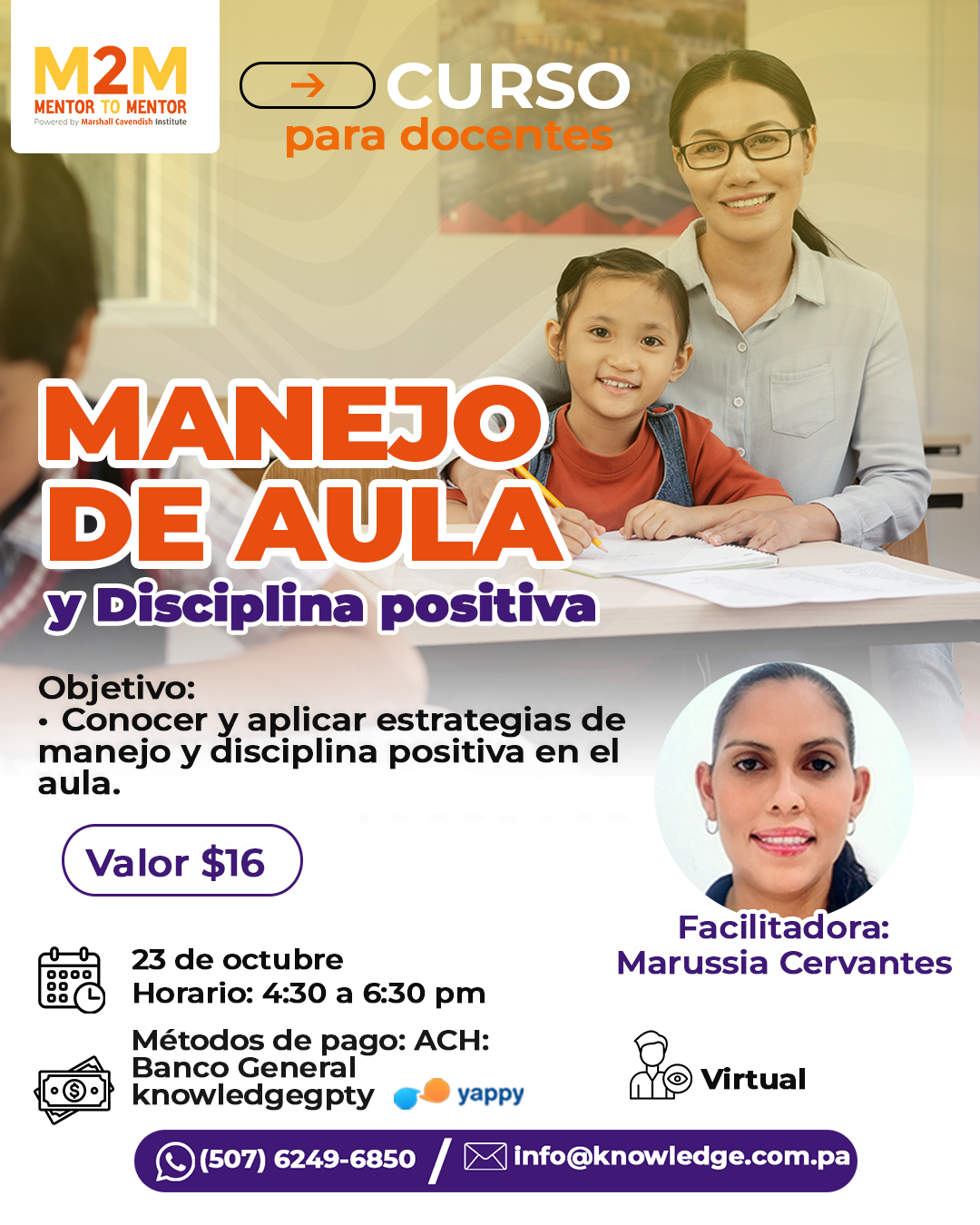 Curso para docentes: Manejo de Aula y Disciplina Positiva